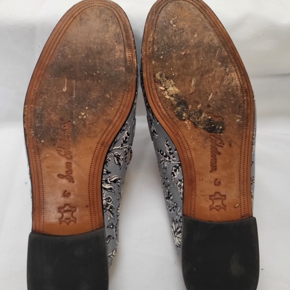 Sam Edelman Blue Fabric Printed Mules Slip-On - Picture 4 of 5